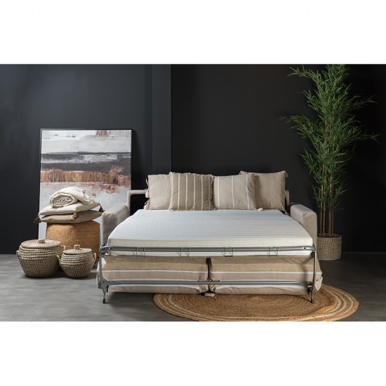 ITHAKI ΚΑΝΑΠΕΣ ΚΡΕΒΑΤΙ 3ΘΕΣΙΟΣ BEIGE 190x94xH90cm