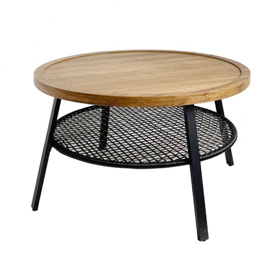 FILET COFFEE TABLE ΦΥΣΙΚΟ ΜΑΥΡΟ D75xH43cm