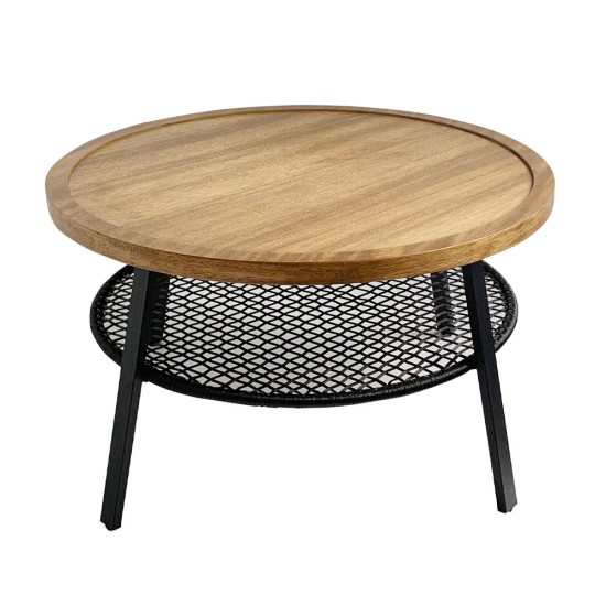 FILET COFFEE TABLE ΦΥΣΙΚΟ ΜΑΥΡΟ D75xH43cm