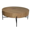 MADERA COFFEE TABLE ΦΥΣΙΚΟ ΜΑΥΡΟ 80x80xH36cm