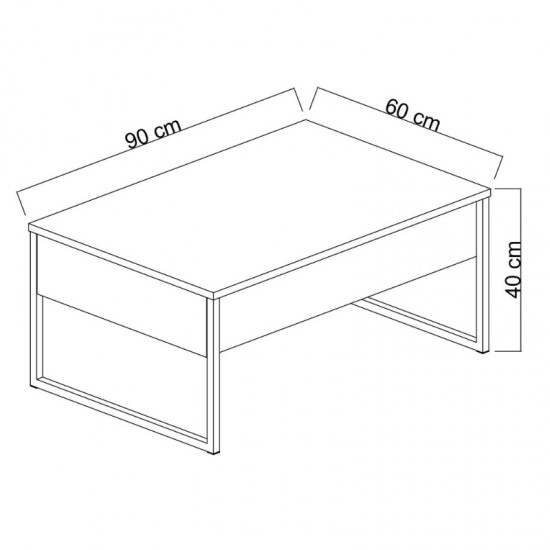 Τραπεζάκι σαλονιού Luxe χρώμα travertine - χρυσό 90x60x40εκ.