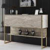 Μπουφές Luxe χρώμα travertine - χρυσό 120x30x80εκ.