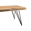 Τραπέζι σαλονιού Rich μασίφ ξύλο 4εκ καρυδί-πόδι μαύρο 130x69x46εκ