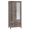 Ντουλάπα ρούχων Tara δίφυλλη καθρέπτης rustic oak 84.5x52x193εκ