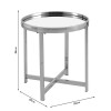 Βοηθητικό τραπέζι σαλονιού Tristan μέταλλο ασημί-γυαλί Φ55x55εκ