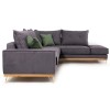 Γωνιακός καναπές αριστερή γωνία Luxury II ύφασμα ανθρακί-κυπαρισσί 290x235x95εκ