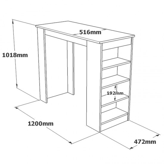 Τραπέζι μπαρ Riff λευκό 120x51.5x101.5εκ