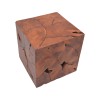 Σκαμπό Boxy φυσικό μασίφ ξύλο teak 40x40x40εκ