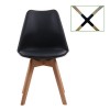 MARTIN Καρέκλα Metal Cross Ξύλο, PP Μαύρο Μονταρισμένη Ταπετσαρία 49x56x82cm