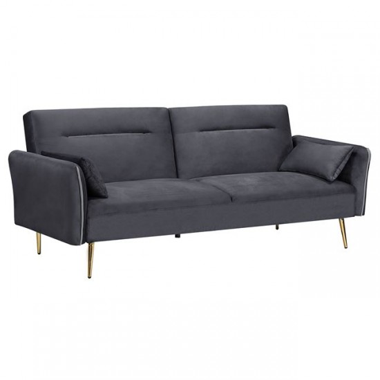 FLICK Καναπές - Κρεβάτι Σαλονιού - Καθιστικού, 3Θέσιος Ύφασμα Velure Γκρι 211x87x81cm