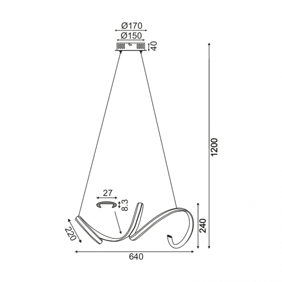 HELLO ΚΡΕΜΑΣΤΟ ΦΩΤΙΣΤΙΚΟ LED ΑΛΟΥΜΙΝΙΟ ΧΡΥΣΟ 64x22xΗ120CM