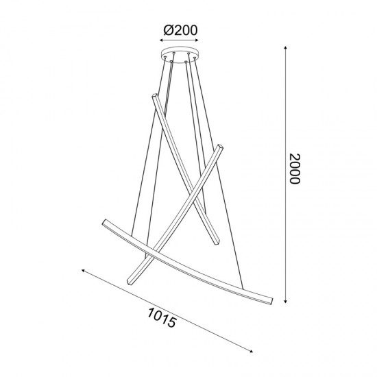 BAILA 3 ΚΡΕΜΑΣΤΟ ΦΩΤΙΣΤΙΚΟ LED ΑΛΟΥΜΙΝΙΟ ΜΑΥΡΟ 102x15x110CM