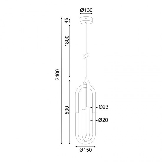 ALIEN 2 ΚΡΕΜΑΣΤΟ ΦΩΤΙΣΤΙΚΟ LED ΜΕΤΑΛΛΟ ΧΡΥΣΟ 15x15xH230CM