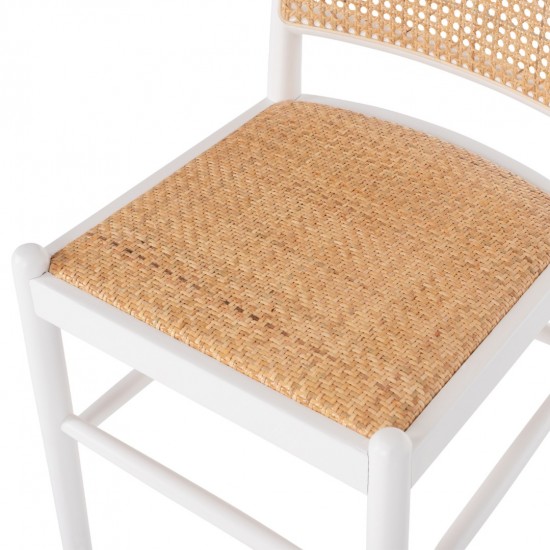 ΚΑΡΕΚΛΑ ΑΠΟ ΟΞΙΑ ΣΕ ΛΕΥΚΟ-RATTAN ΜΠΕΖ 43x50x87Yεκ.