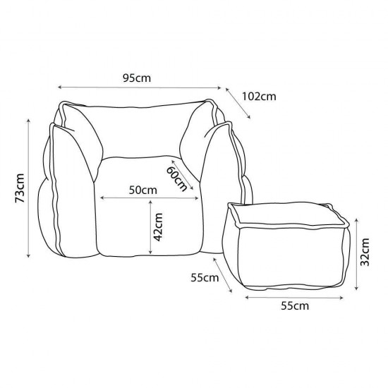 SPONGE ΠΟΛΥΘΡΟΝΑ SET ELEPHANT 95x102xH73cm