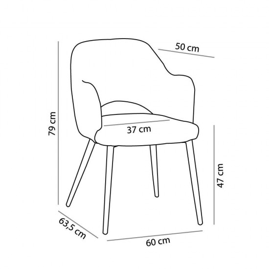 ASCOT ΚΑΡΕΚΛΑ ΠΡΑΣΙΝΟ 60x63,5xH79cm