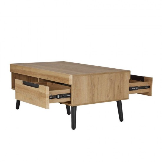 GRIF COFFEE TABLE ΦΥΣΙΚΟ ΜΑΥΡΟ ΜΑΥΡΟ 107x67xH46cm