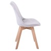 MARTIN Καρέκλα Οξιά Φυσικό, Ύφασμα Velure Γκρι, Αμοντάριστη Ταπετσαρία 49x57x82cm