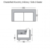CHESTERFIELD Kαναπές 2Θέσιος Σαλονιού - Καθιστικού, Ύφασμα Απόχρωση Καφέ Camel 150x82x77cm